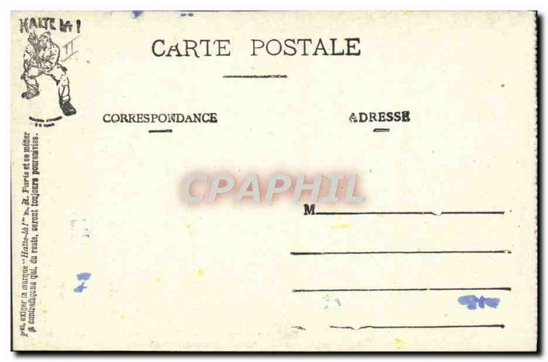 Postcard Old Army Stop the