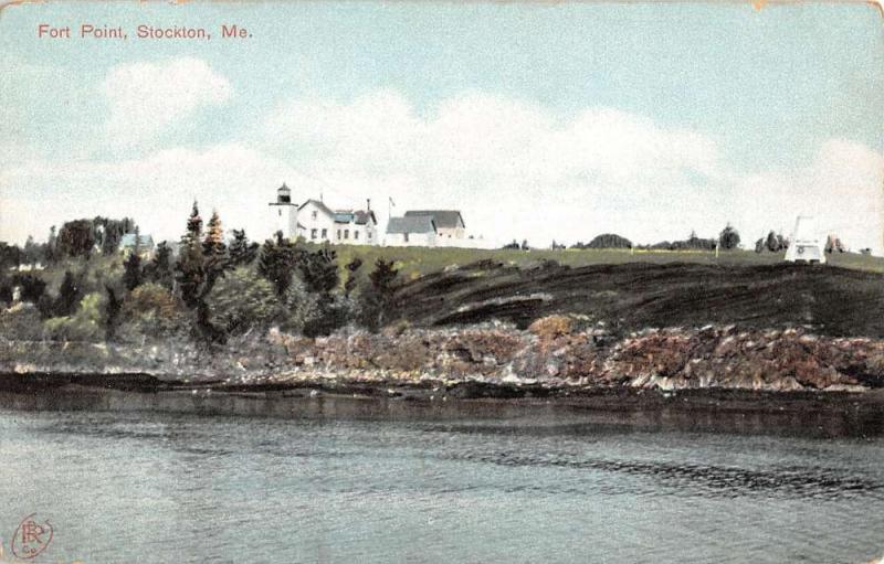 Stockton Maine Fort Point River Coastline Antique Postcard K14541