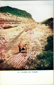 Culebra Cut Panama Divided Back Antique Postcard Train Track Unposted Unused 