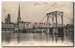 Rouen - Old Suspension Bridge - Old Postcard