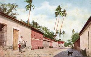 Mexico - Street in a Tropical Mexican Town. Vera Cruz & Pacific Railway