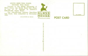 South Bend Toll Plaza, IN Toll Road from Glass House Restaurants Postcard I41