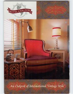 Postcard An Outpost of International Vintage Style, Hotel Carlton, California