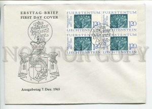 445831 Liechtenstein 1965 year FDC Ferdinand Nigg block of four stamps
