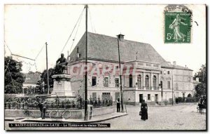 Old Postcard Saint Germain en Washing Theater and The statue Thiers