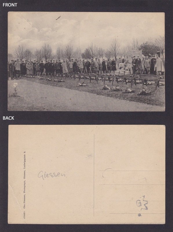 Vintage Postcard, the Giessen cemetery, WWI