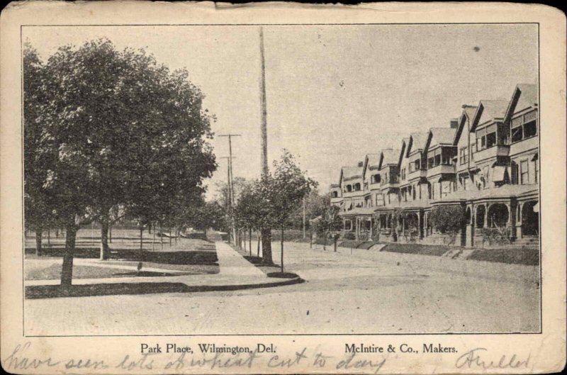 Wilmington Delaware DE Park Place c1910 Vintage Postcard