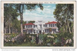 Florida Miami Home Of Wm Jennings Bryan 1923