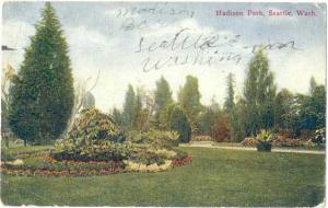Scene in Madison Park Seattle Washington, WA, 1911 Divided Back