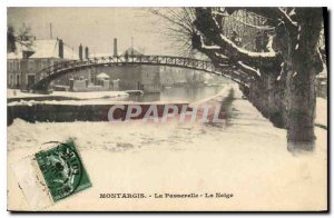 Old Postcard Montargis Gateway Snow