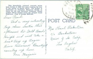 Bridges Postcard Patterson Bridge over Rogue River Oregon Posted 1944