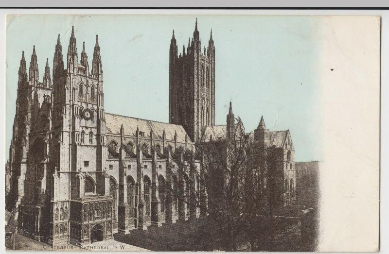 Kent; Canterbury Cathedral SW PPC 1904 PMK, To Lance Simmons, Watford