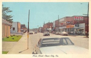 Chase City Virginia birds eye view Main St business district vintage pc ZD549435 