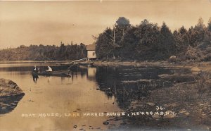 PC1/ Newcomb Adirondacks New York RPPC Postcard c1910 Lake Harris House 136 
