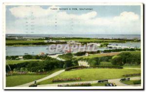 Postcard Old Pier Southport Three Bridges