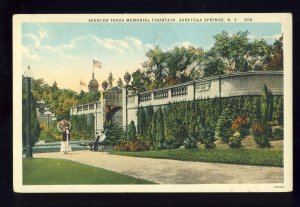 Saratoga Springs, New York/NY Postcard, Spencer Trask Memorial Fountain