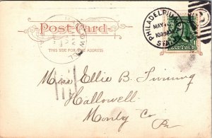 Wissahickon Antique Postcard PM Philadelphia PA Cancel WOB Note UDB 