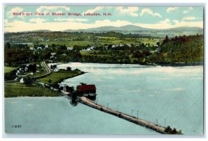 c1910 Birds Eye View Shaker Bridge Lake Mountain Lebanon New Hampshire Postcard