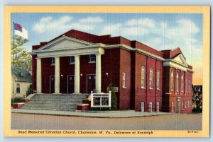 1940 Charleston West Virginia Postcard Boyd Memorial Christian Church Delaware