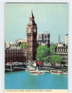 Postcard Big Ben Clock Tower, Houses Of Parliament, London, England