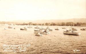 Monterey California Bay Boats Real Photo Antique Postcard K61471