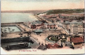 England St Helier Looking West Jersey Vintage Postcard C212