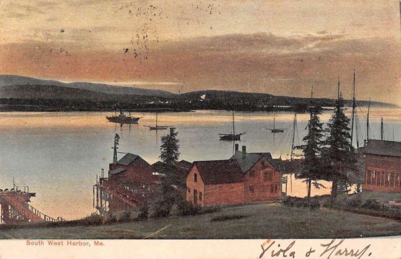 South West Harbor Maine Scenic View Vintage Postcard AA14223