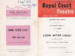 Look After Lulu Vivien Leigh Noel Coward 2x Theatre Programme s