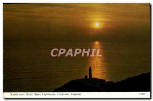 Modern Postcard Sunset over South Stack Lighthouse Holyhead Angelsey