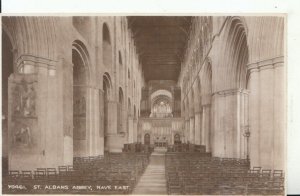 Hertfordshire Postcard - St Albans Abbey - Nave East - Real Photo - Ref 16531A