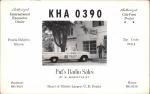 Peoria Heights IL Put's Radio Sales Pickup Truck Ford?CN Dealer Card/Postcard