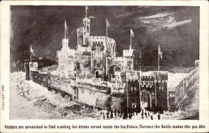 Montreal Quebec Ice Palace Thermos Bottle Advert c1900-20s Vintage Postcard