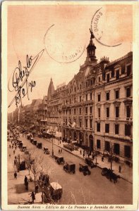 Argentina Buenos Aires Edificio La Prensa Avenida de Mayo Vintage Postcard C044