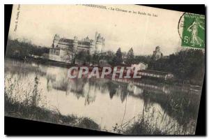 Old Postcard Pierrefonds Chateau and Lake Edge