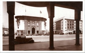 postcard rppc Morocco - Rabat -  State Bank