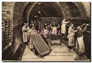 Old Postcard Folklore Wine Harvest Champagne Moet & Chandon bottles of wine s...