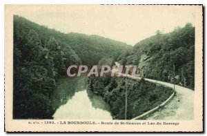 Old Postcard La Bourboule Road and St Sauves Lake Dam