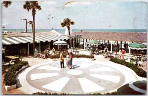 VINTAGE POSTCARD THE BEATCH CLUB PATIO AT THE PONTE VEDRA BEACH CLUB DAMAGED TOP