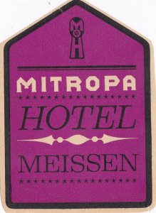 Germany Meissen Mitropa Hotel Vintage Luggage Label sk3284