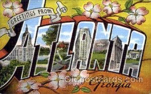 Greetings From Atlanta, Georgia, USA Large Letter Town Unused 