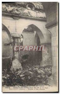 Old Postcard Army Maurupt Interior of the church