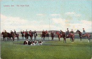 London Ontario The Hunt Club Hunting Dogs Horses c1908 Postcard G67