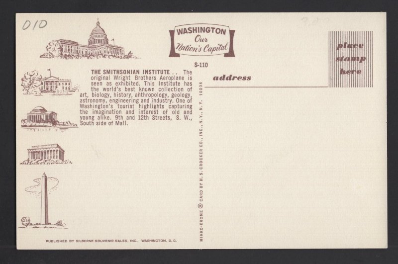 DC Washington Smithsonian Institute - original Wright Brothers Aeroplane Chrome