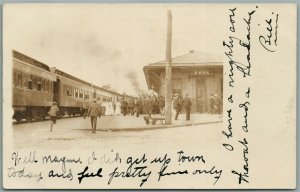 KANE PA RAILROAD STATION RAILWAY TRAIN DEPOT ANTIQUE REAL PHOTO POSTCARD RPPC