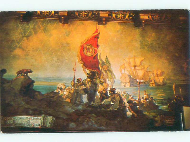 Unused Pre-1980 POSTCARD OF COURT HOUSE MURAL Santa Barbara California CA n4207