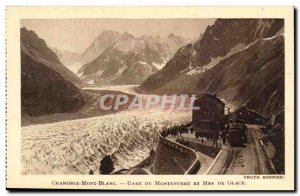 Old Postcard Chamonix Station Montenvert and sea ice