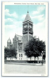 c1940's Montgomery County Court House Exterior Red Oak Iowa IA Unposted Postcard