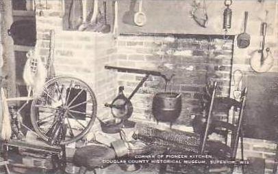 Wisconsin Superior Corner of Pioneer Kitchen Interior Douglas County Historic...