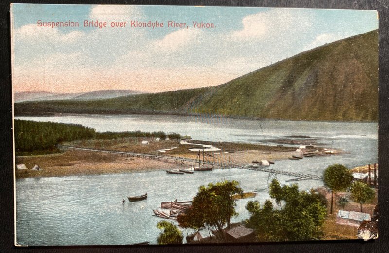 Mint USA Color Picture Postcard Suspension Bridge Over Klondyke River Yukon 