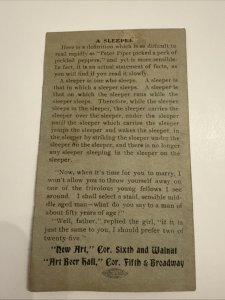 1900s The Art & New Art Beer Hall Saloon Cincinnati OH Business Card